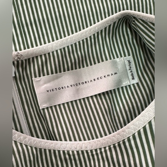 NWOT Victoria Beckham Double Knot Green White Sleeveless Dress Size 4 - Picture 11 of 13